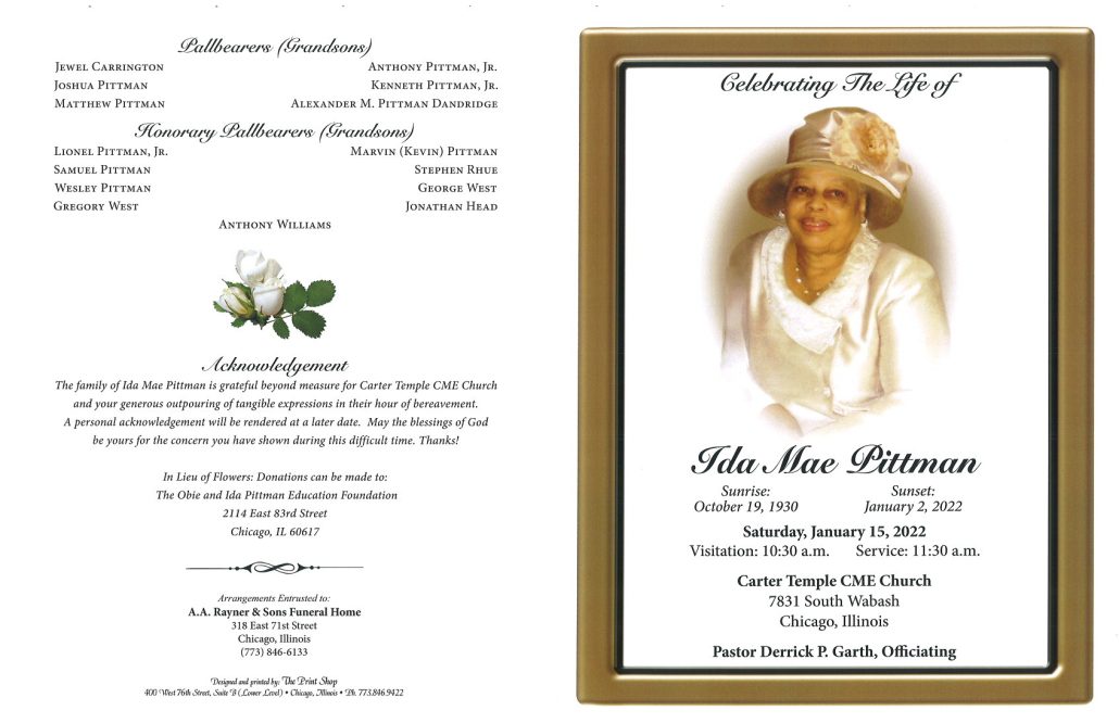 Ida M Pittman Obituary