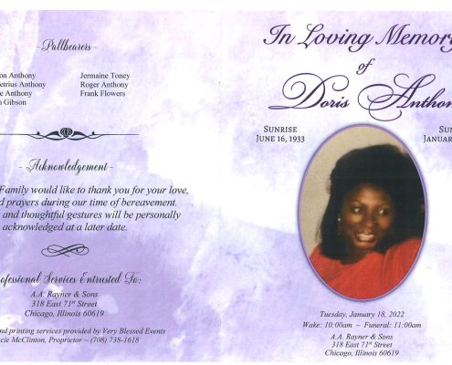 Doris Anthony Obituary