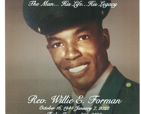 Rev Willie E Forman Obituary