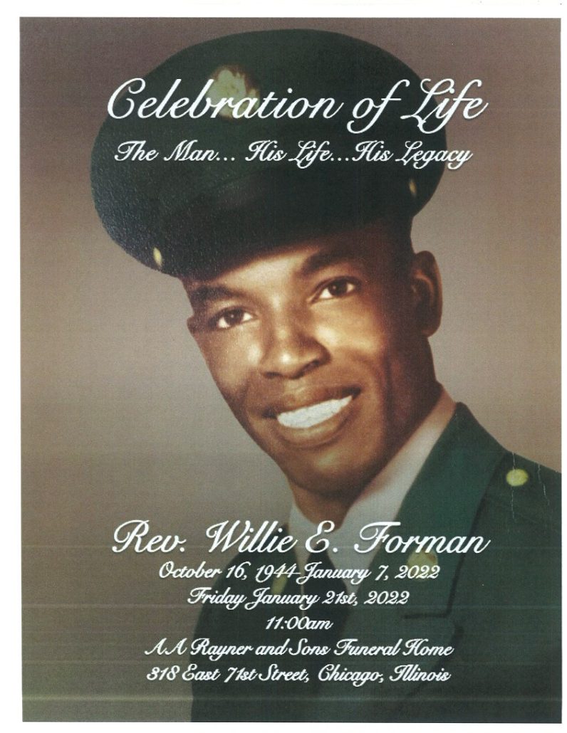 Rev Willie E Forman Obituary