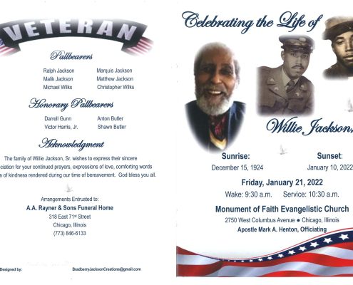 Willie Jackson Sr Obituary