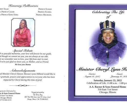 Minister Cheryl L Hilliard Obituary