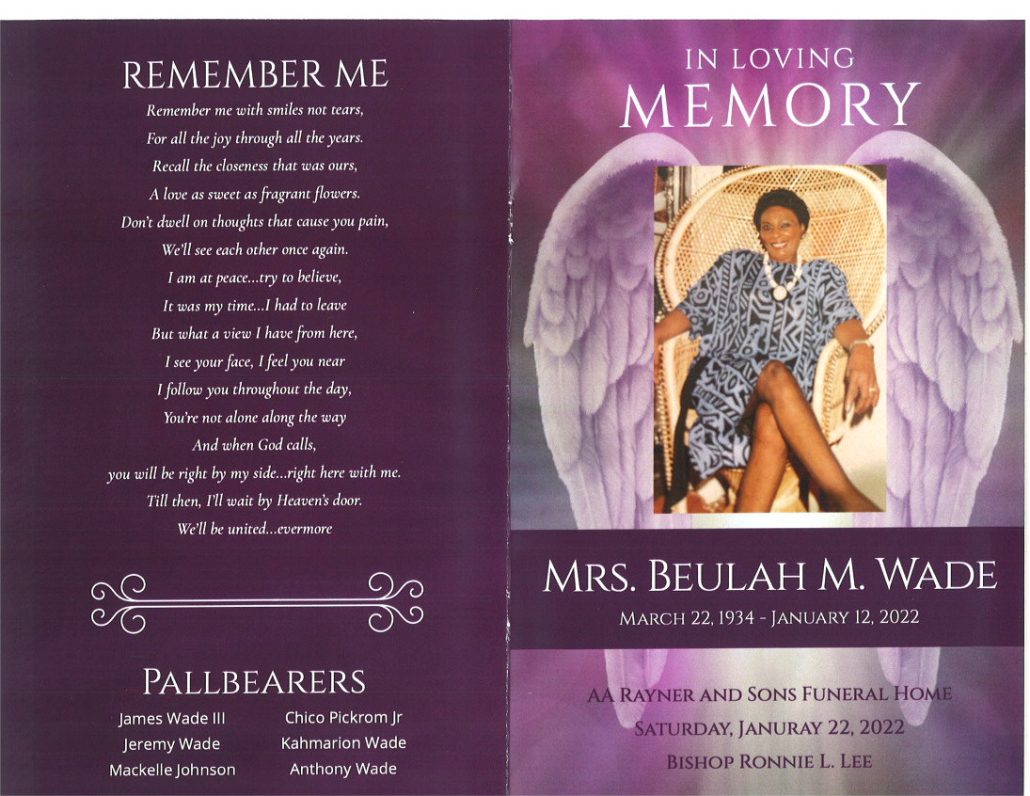 Beulah M Wade Obituary