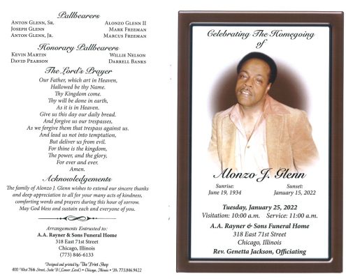 Alonzo J Glenn Obituary