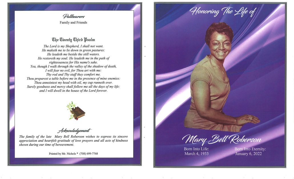 Mary B Roberson Obituary