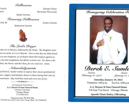 Derek E Sumler Obituary