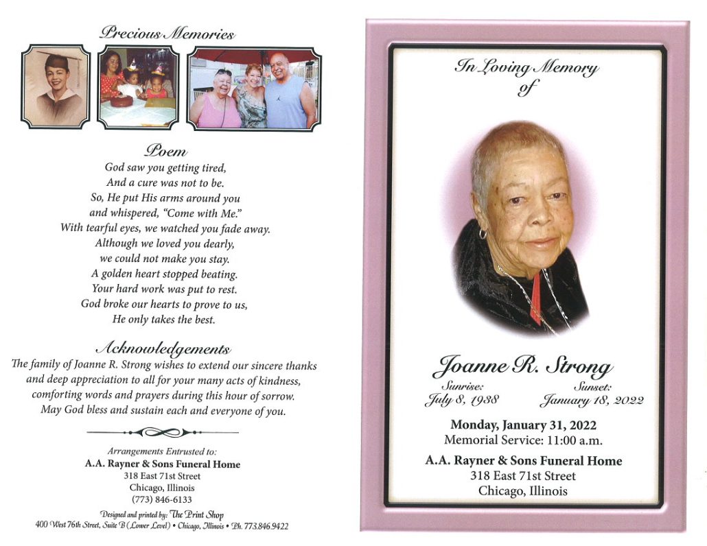 Joanne R Strong Obituary