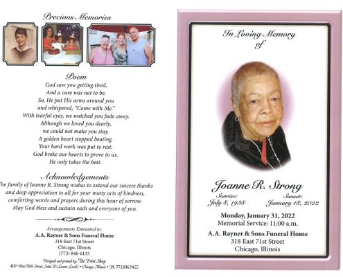 Joanne R Strong Obituary