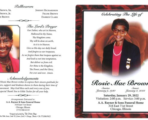 Rosie M Brown Obituary