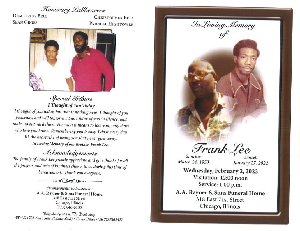 Frank Lee Obituary