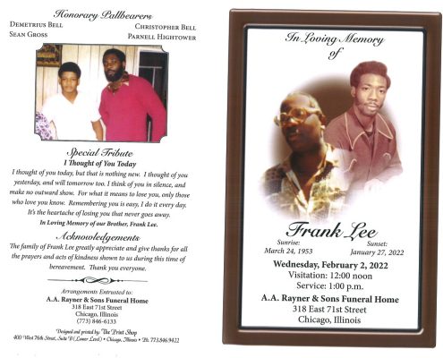 Frank Lee Obituary