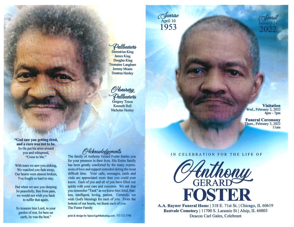 Anthony G Foster Obituary