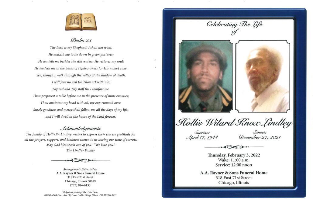 Hollis Wilard Knox Lindley Obituary