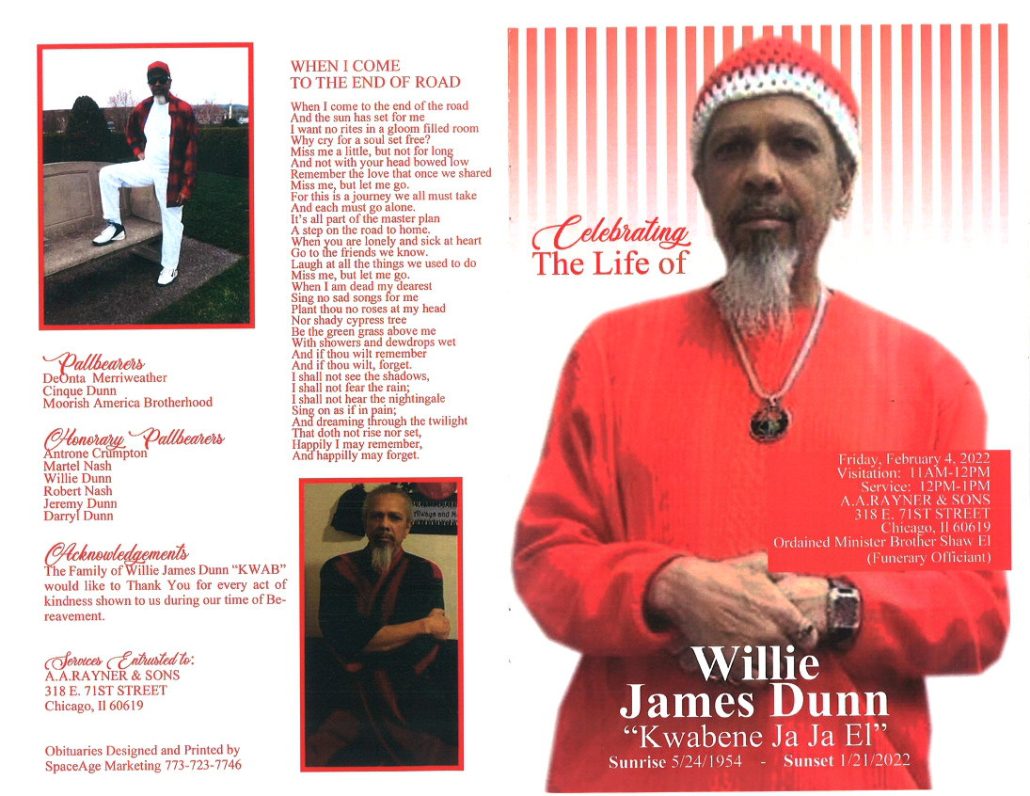 Willie James Dunn Obituary
