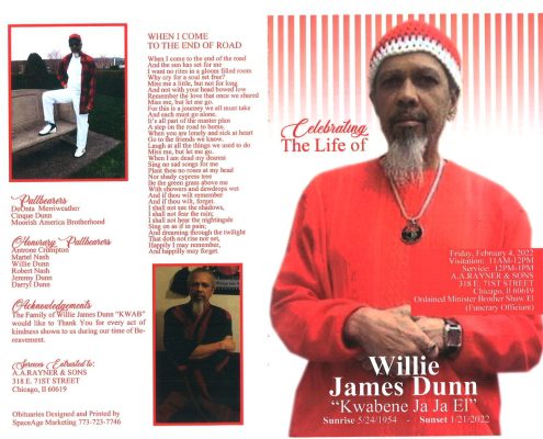 Willie James Dunn Obituary