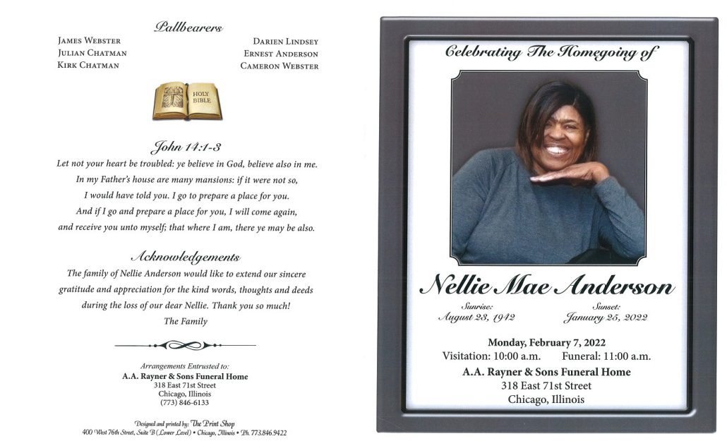Nellie M Anderson Obituary