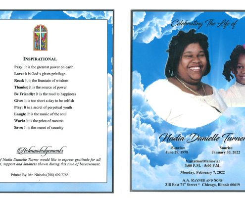 Nadia D Turner Obituary