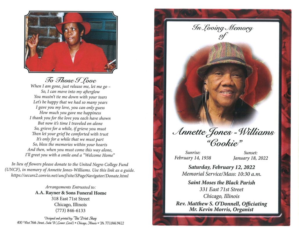 Annette Jones Williams Obituary
