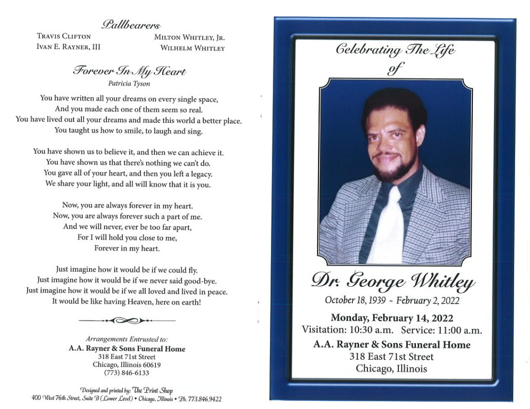 Dr George Whitley Obituary