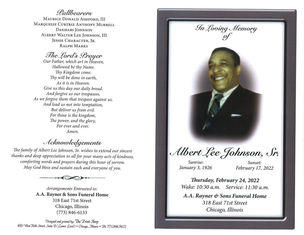 Albert L Johnson Obituary