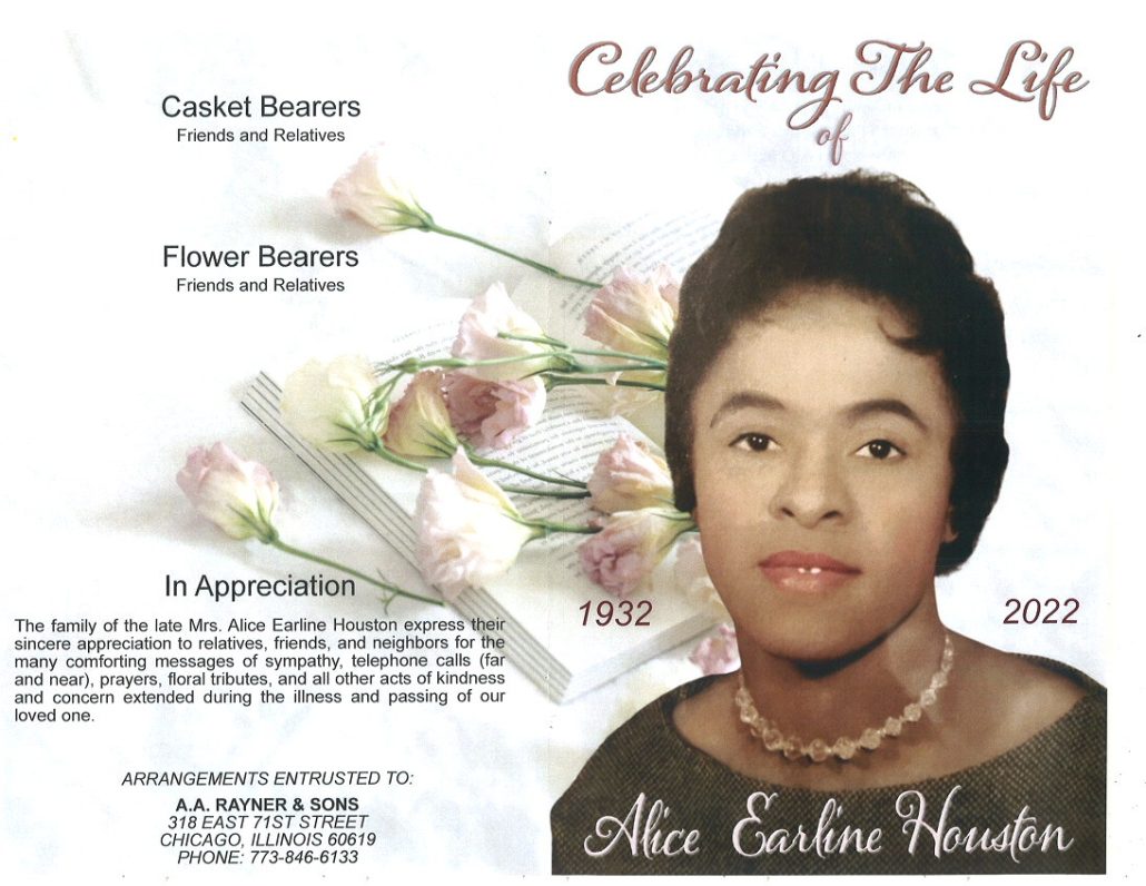 Alice E Houston Obituary