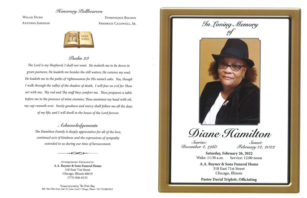 Diane Hamilton Obituary