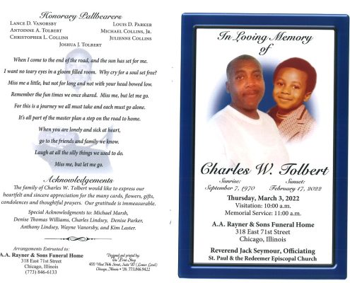 Charles W Tolbert Obituary