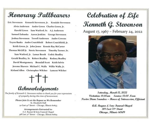 Kenneth G Stevenson Obituary