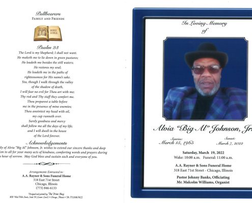 Alvia Johnson Jr Obituary