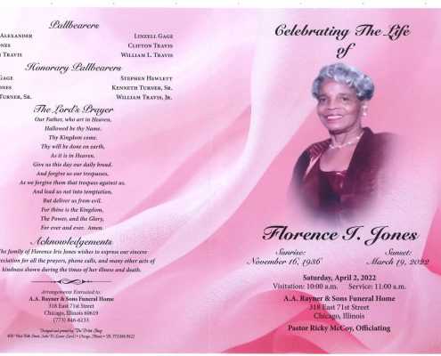 Florence I Jones Obituary