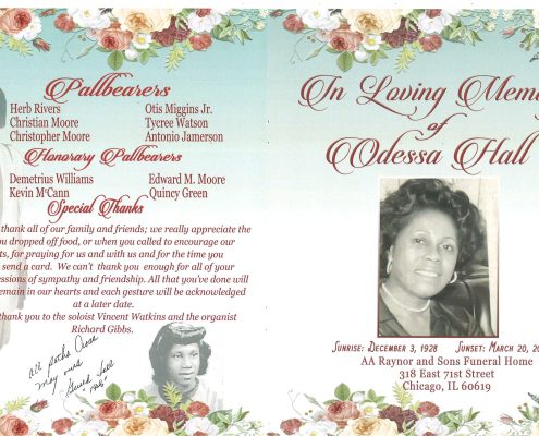 Odessa Hall Obituary
