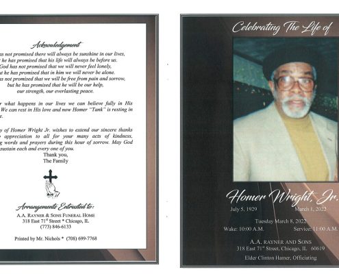 Homer Wright Jr Obituary