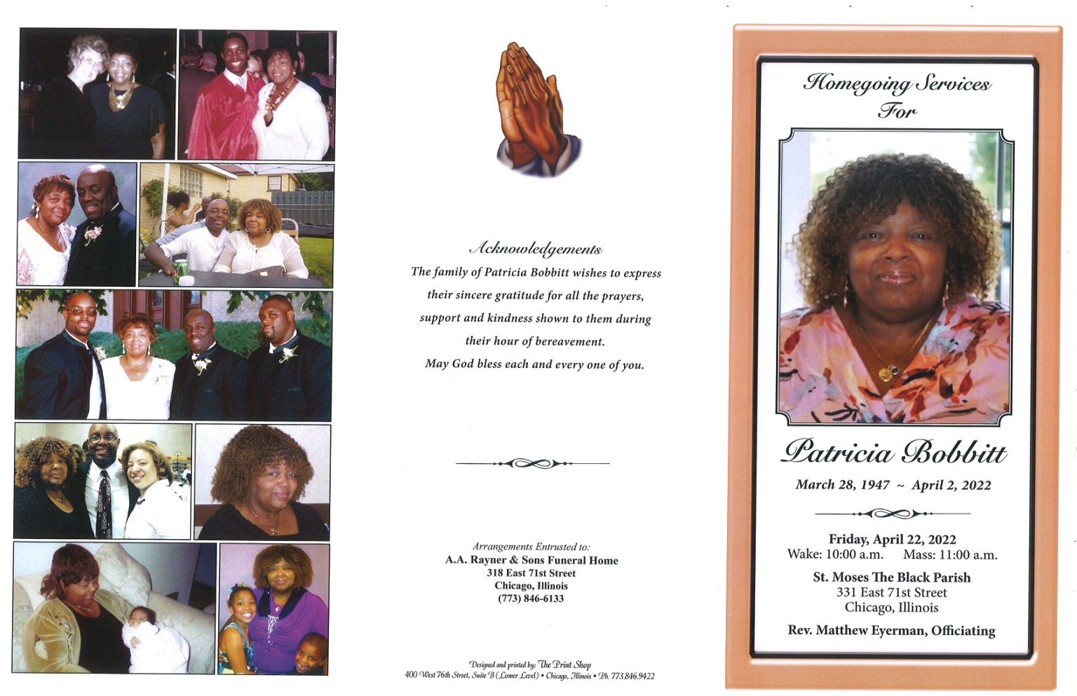 Patricia Bobbitt Obituary | AA Rayner and Sons Funeral Homes
