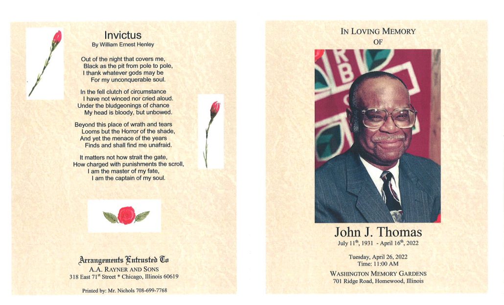 John J Thomas Obituary