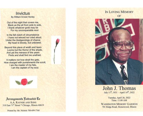 John J Thomas Obituary