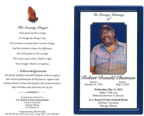 Robert D Chatman Obituary