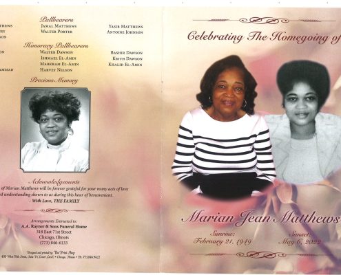 Marian J Matthews Obituary