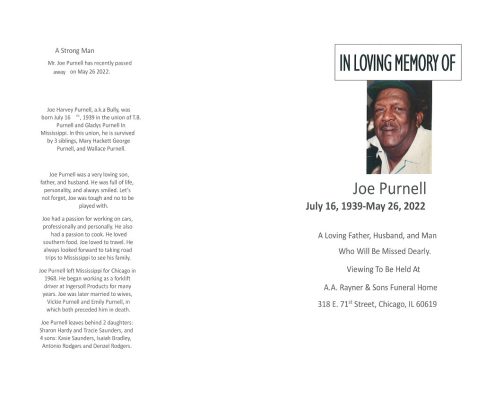 Joe Purnell Obituary
