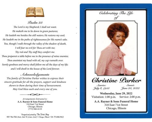 Christine Parker Obituary
