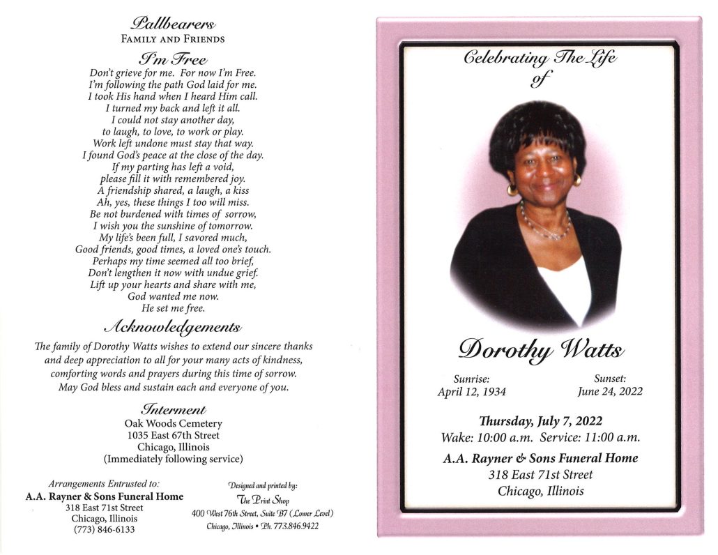 Dorothy Watts Obituary