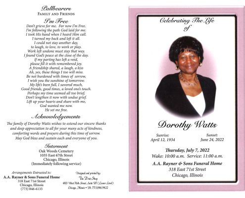 Dorothy Watts Obituary