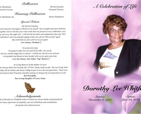 Dorothy L Whitfield Obituary