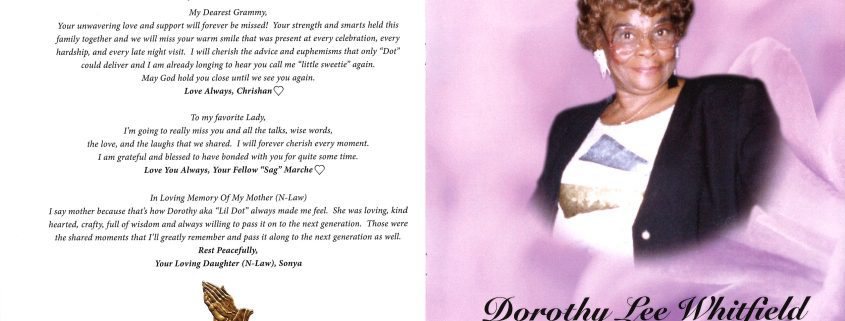 Dorothy L Whitfield Obituary
