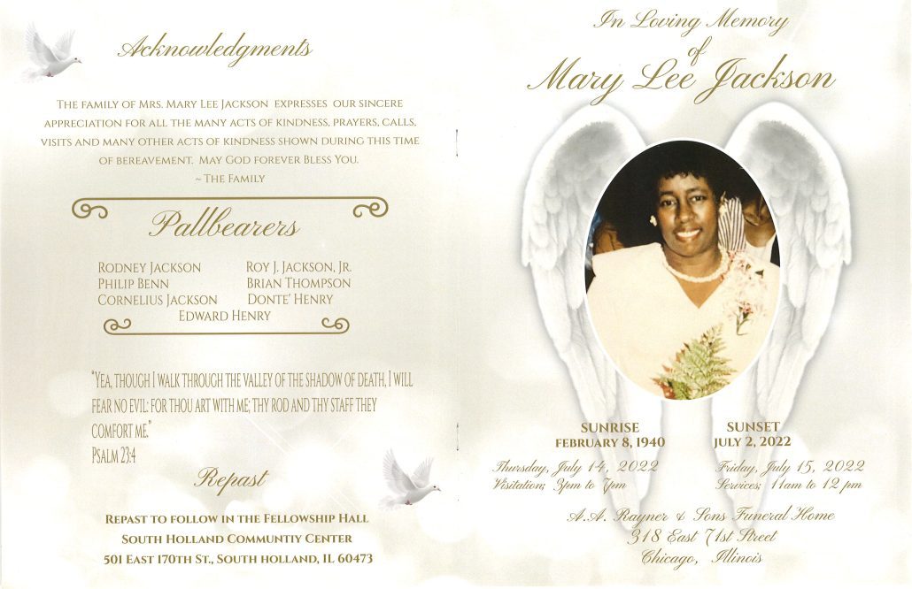 Mary L Jackson Obituary