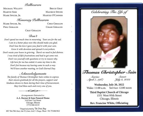 Thomas C Sain Obituary