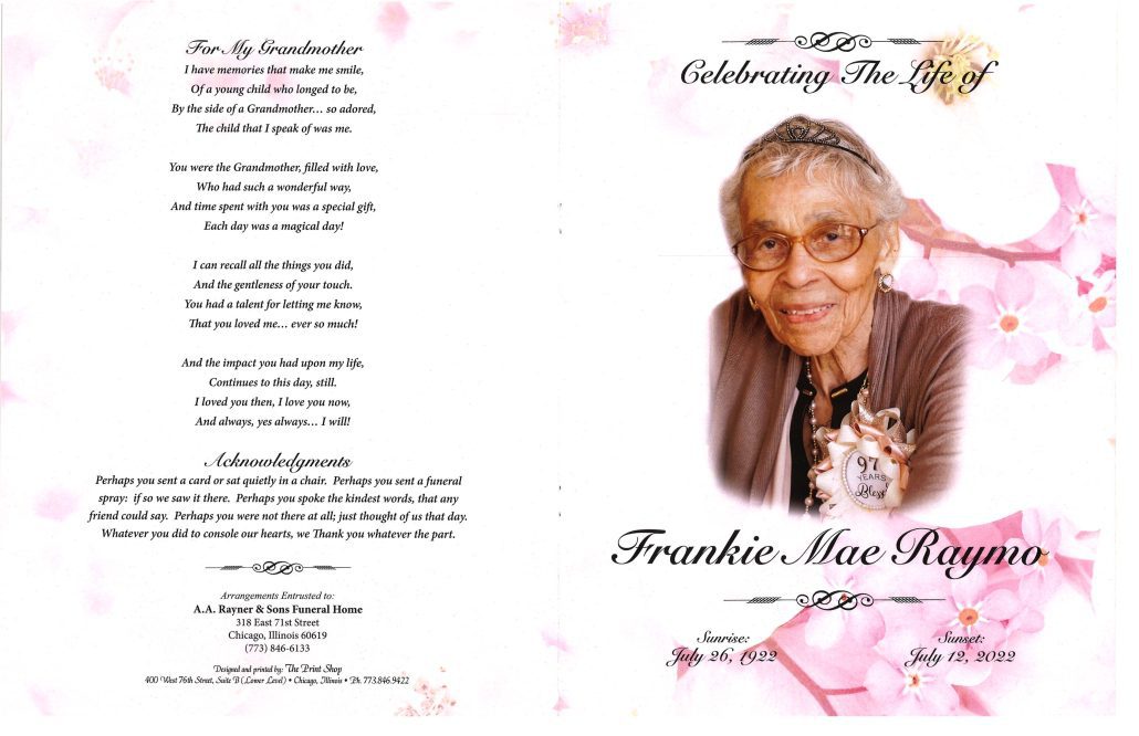 Frankie M Raymo Obituary