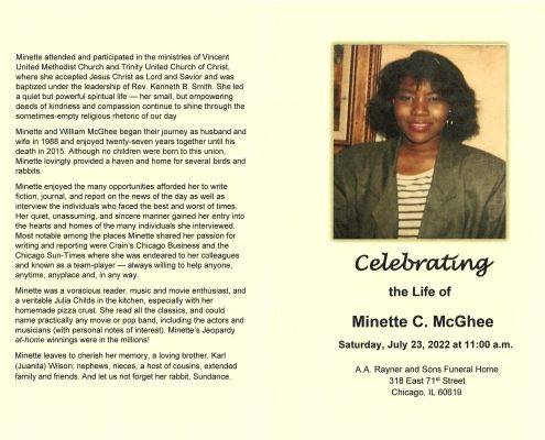 Minette C McGhee Obituary