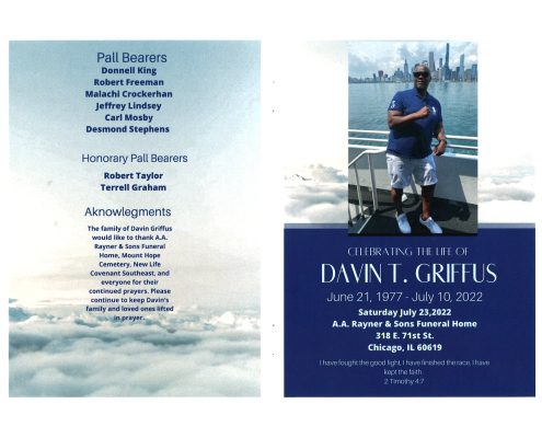 Davin T Griffus Obituary