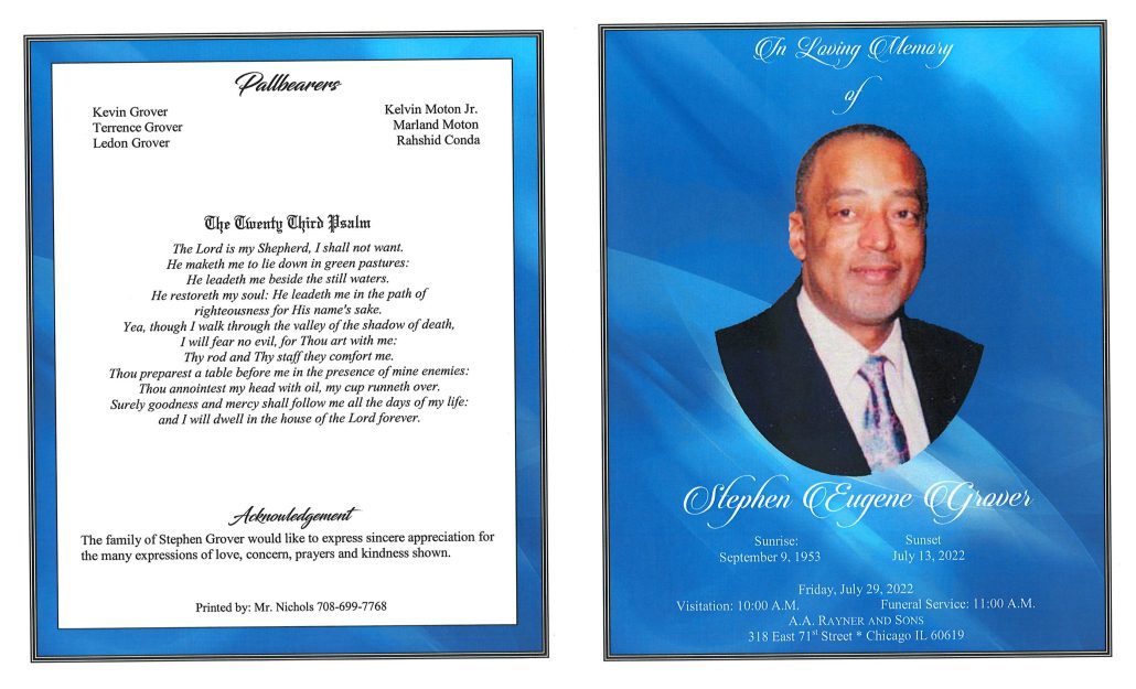 Stephen E Grover Obituary