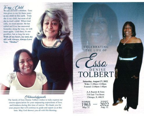 Esso D Tolbert Obituary